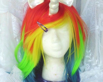 Rainbow Unicorn Wig, Unicorn Costume, Cosplay, Dress up,  MLP Costume My Little Pony