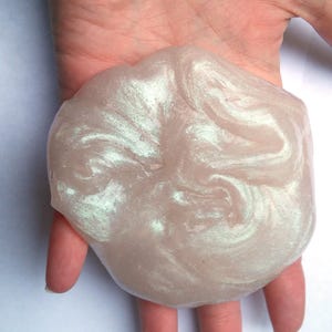 Pearl Slime Shimmer Metallic 2, 4, 6, 8, or 12oz White Unicorn Poop party favor gift kid gift fun gift No Borax image 1