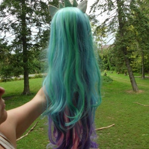 Unicorn Wig, Pastel Rainbow, Princess Celestia,Costume Hair, MLP My Little Pony , my little pony cosplay Pony, Unicorn Wig, Unicorn Costume, image 5