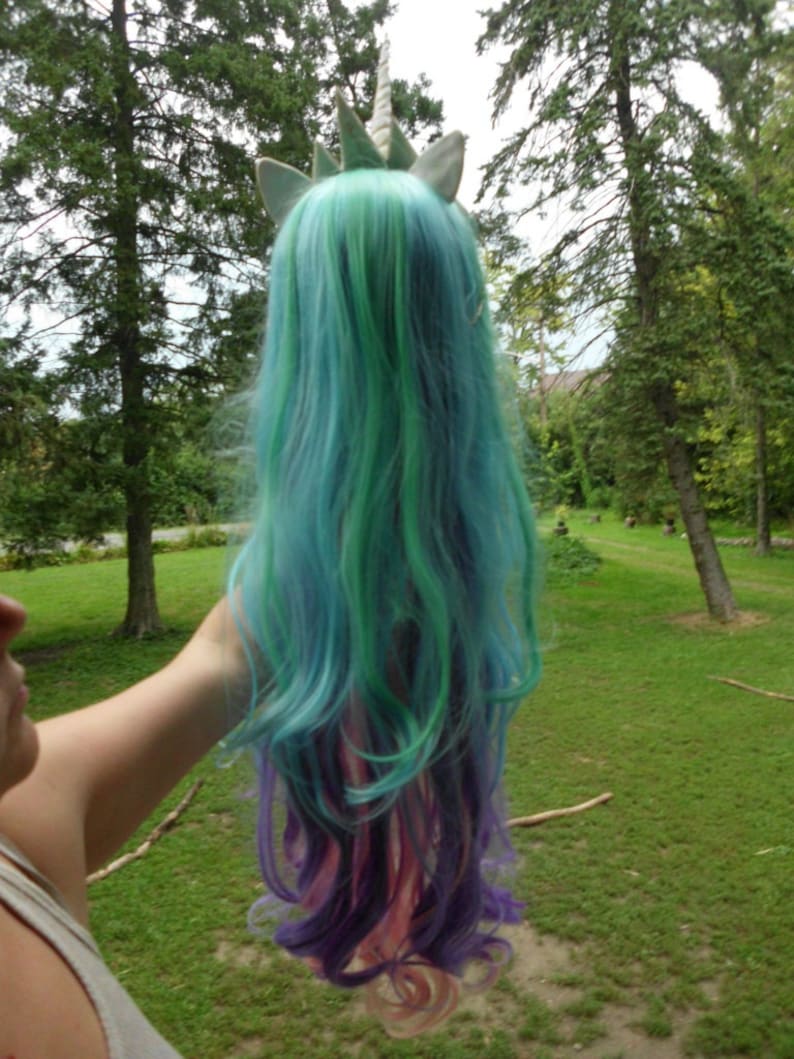 Unicorn Wig, Pastel Rainbow, Princess Celestia,Costume Hair, MLP My Little Pony , my little pony cosplay Pony, Unicorn Wig, Unicorn Costume, image 5