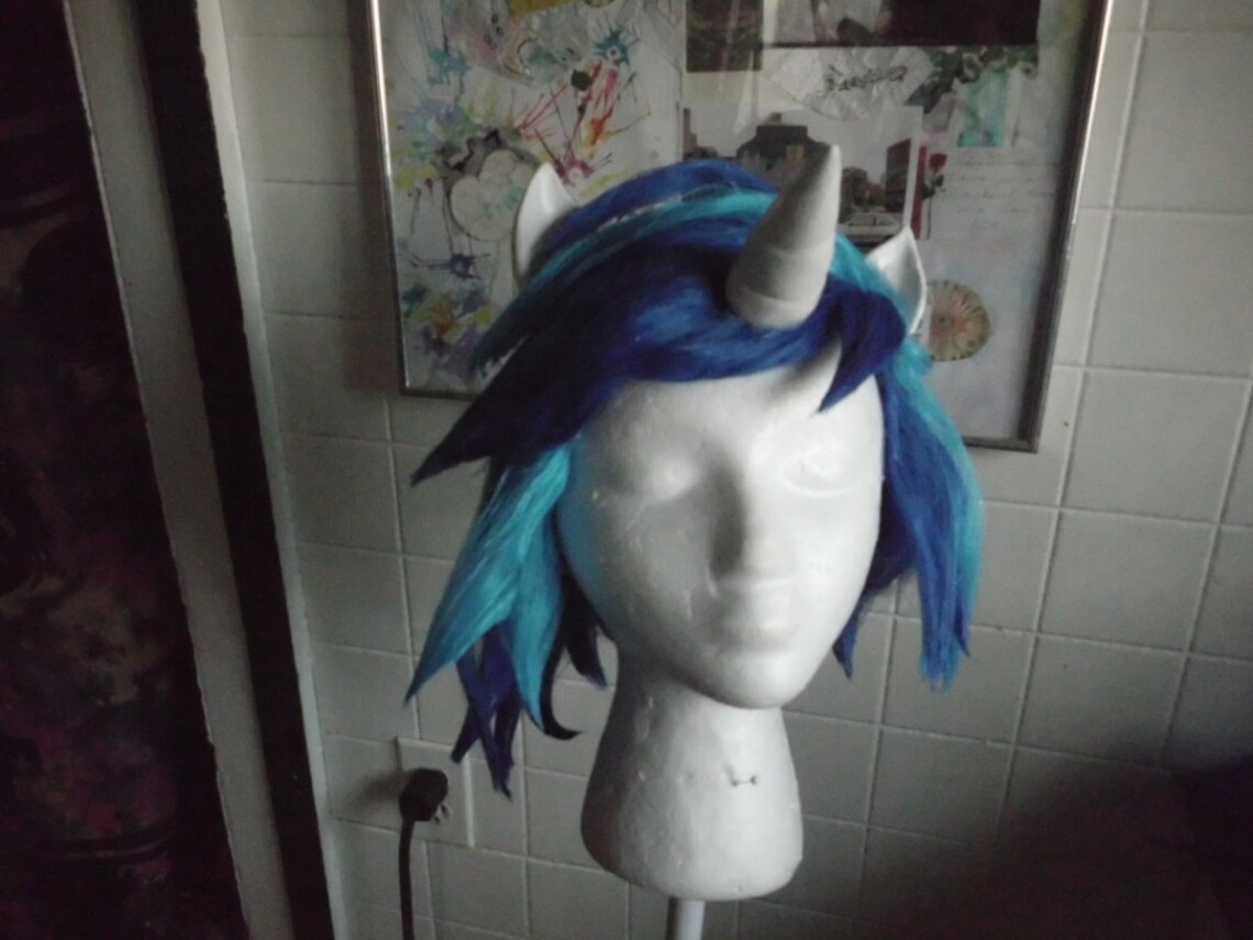 Blue Unicorn Hair Wig - wide 3