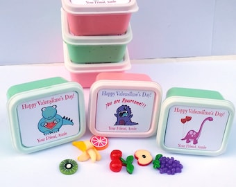 Valentine's Day Slime Pack 6 Dinosaur Slime Classroom Treats Party Favors Pack Set Bulk Lot With charm Custom Kids Valentine no borax