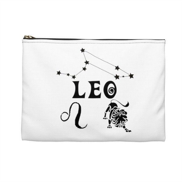 Leo bag, Leo Gift pouch, Star Sign, Makeup bag, Zodiac Constellation, Astrology, zipper, horoscope birthday, July August unique gift