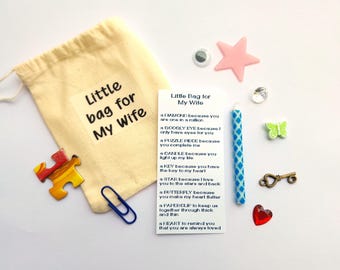 Little Bag for My Wife, Wedding Anniversary, Valentine Gift, I love you gift, Small unique, Romantic Gift, Thoughtful, heartfelt, pocket hug