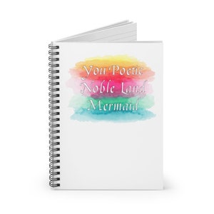 Friend Notebook, Galentines day, poetic noble land mermaid, bff knopeism, friendship gift, Journal rainbow Galentine unique gift image 1