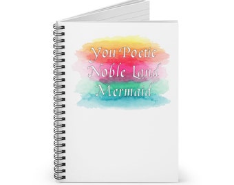 Friend Notebook, Galentines day, poetic noble land mermaid, bff knopeism, friendship gift, Journal rainbow Galentine unique gift