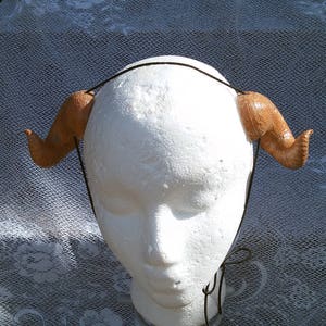 Ram Horns, Headband Aries, Horn, Costume, Custom Colors, Small, pan, satyr Ram horn headband, Natural or Custom Colors, cosplay, horns image 5