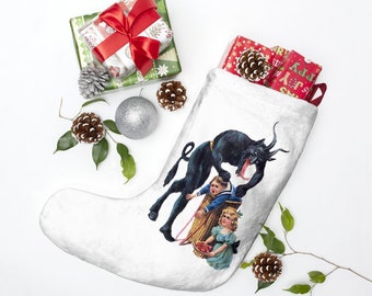Krampus Christmas Stocking, Merry Krampus, Horror Fan Gift Murder creepy cute holiday gift for him vintage xmas bad santa