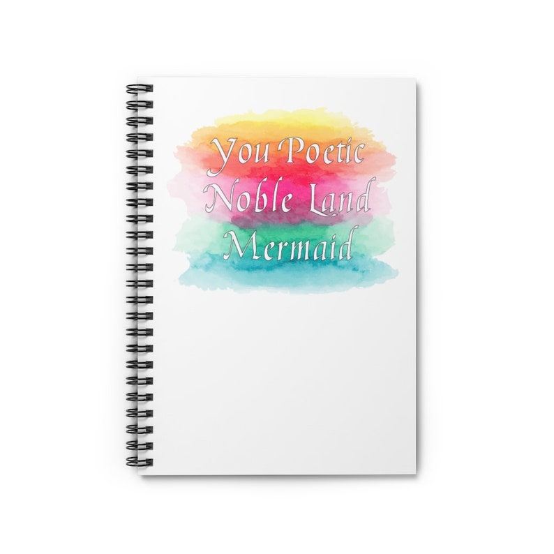 Friend Notebook, Galentines day, poetic noble land mermaid, bff knopeism, friendship gift, Journal rainbow Galentine unique gift image 3