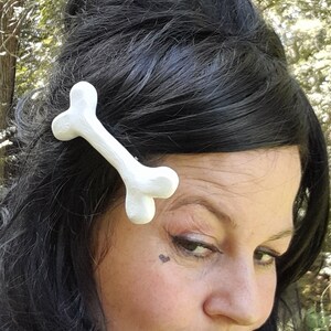 Big Bone Hair Clip, Cave Woman Costume. Bone, Hair, Accessory, Pebbles, Goth, Kawaii image 3