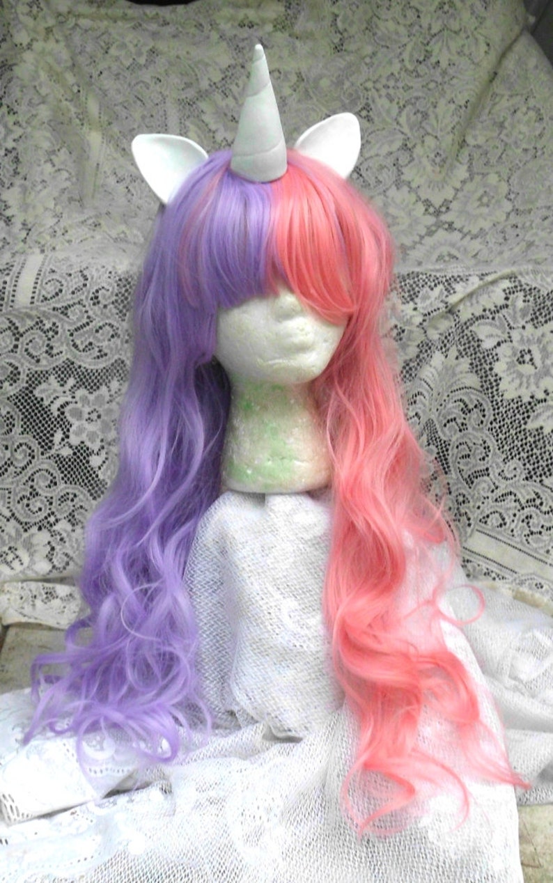 Sweetie discount Belle Unicorn Wig Pink and Horn Cost Purple Choice cosplay