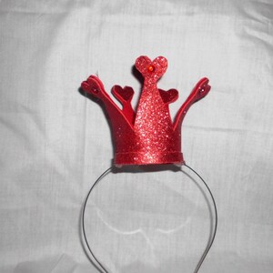 Red Heart Crown Queen of Hearts Mini Tiny Sparkle - Etsy
