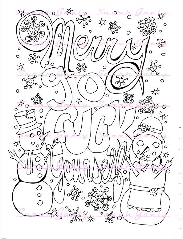 Christmas Swear Word Coloring Book for Adults Graphic by Nancy's