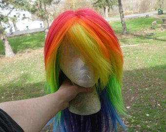 Rainbow Dash Wig: Long Layered Cosplay Wig