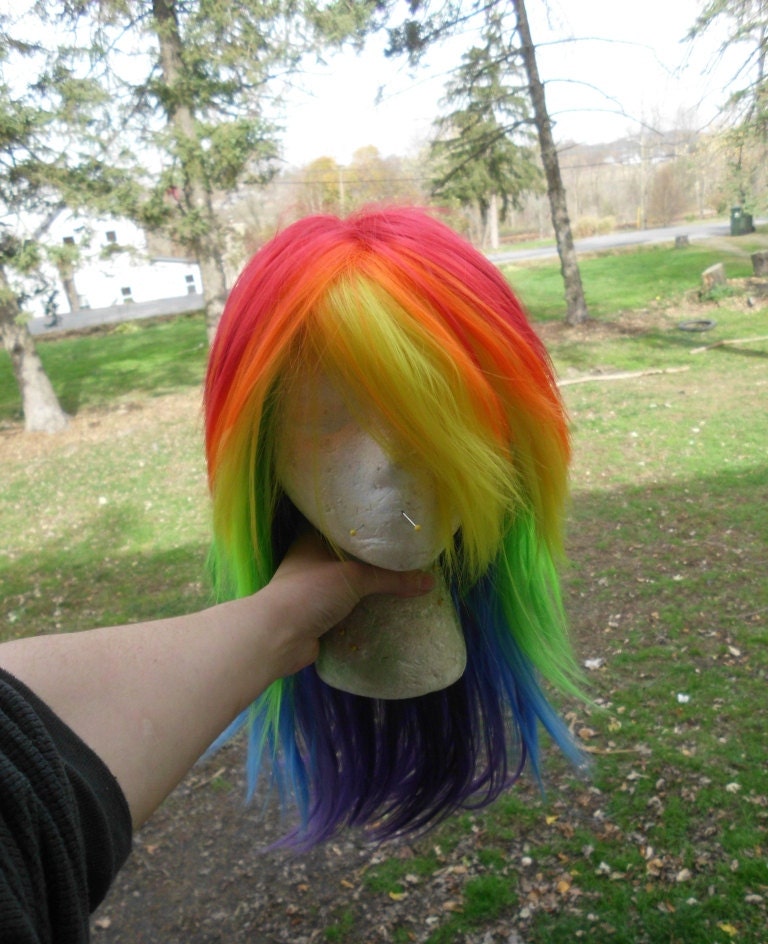 Rainbow Wig, Rainbow Dash Wig, MLP, Cosplay, Rainbow Stright Rainbow Wig, Rainbow Dash Wig, MLP, Cosplay, Rainbow Stright