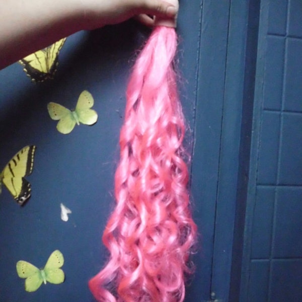 Pink Curly Tail Pinkie pie Tail Unicorn Horse My Little Pony Tail Curly Curls Cosplay Costume MLP my little pony cosplay