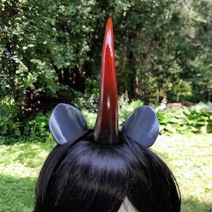 Król Sombra, Róg i Ucho, Zestaw Opasek Na Głowę, My Little Pony, Róg Jednorożca, Czerwony Szary, Czarny Ombre, MLP cosplay, Strój Demona, Diabelskie Złe Rogi