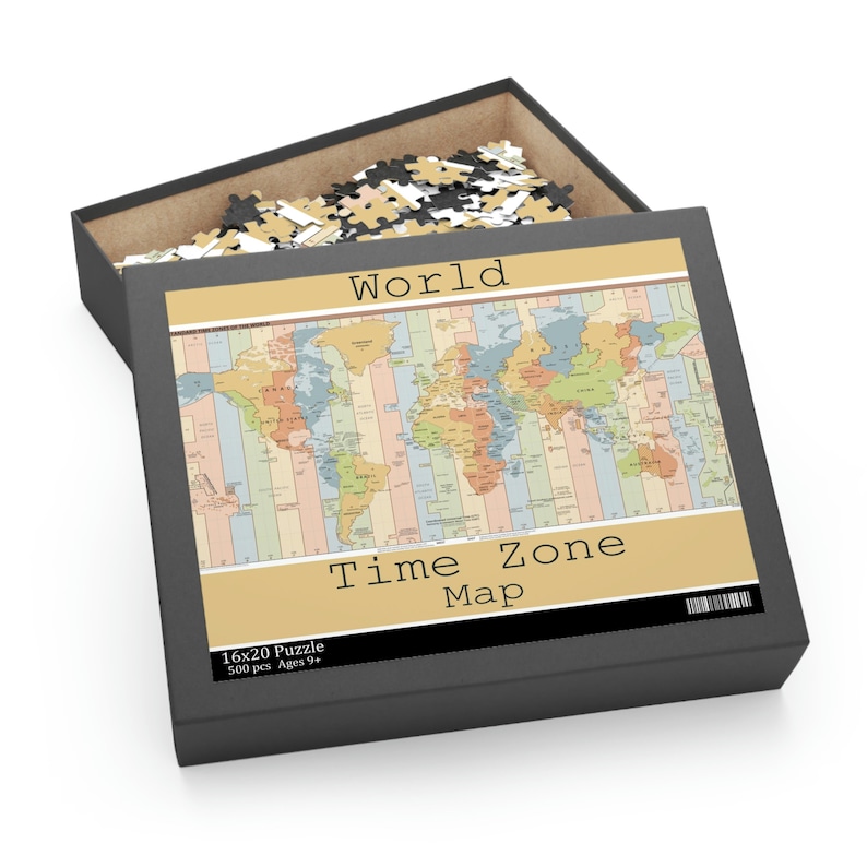 Time Zone World Map Puzzle: Educational Geography Jigsaw - Etsy