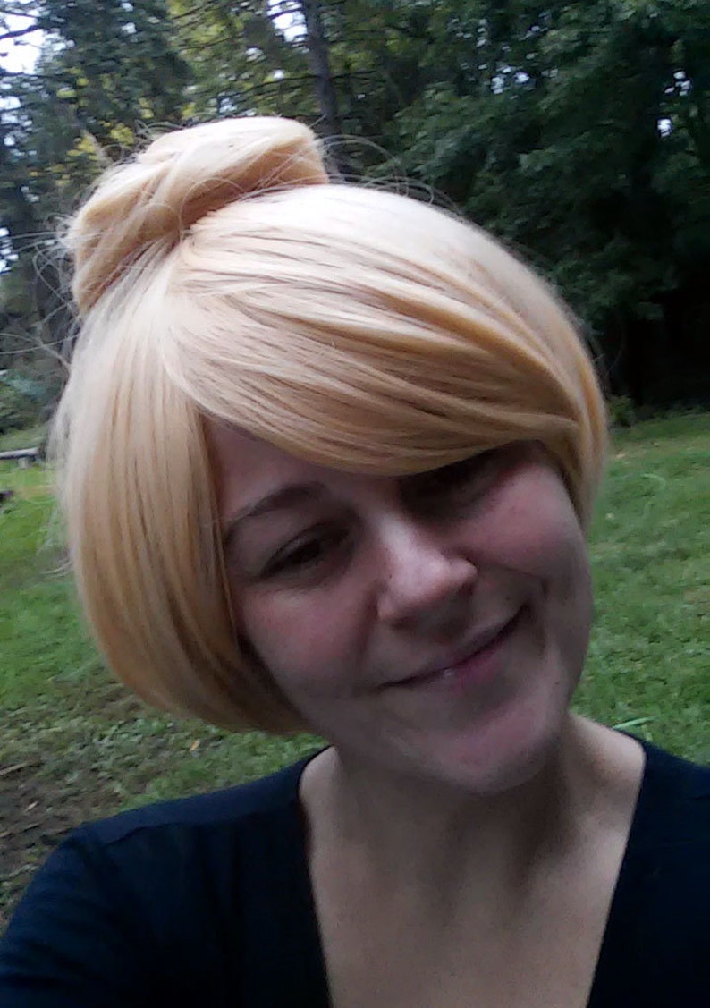 Tinkerbell Wig Fairy Wig Blond Bob Wig Tinker Bell Bun Etsy