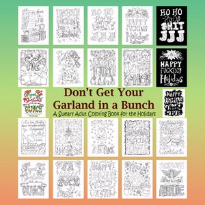 Holiday swear word coloring book Sweary Christmas Physical Book Hard Copy White elephant curse cuss adult host gift gag gift funny gift image 5