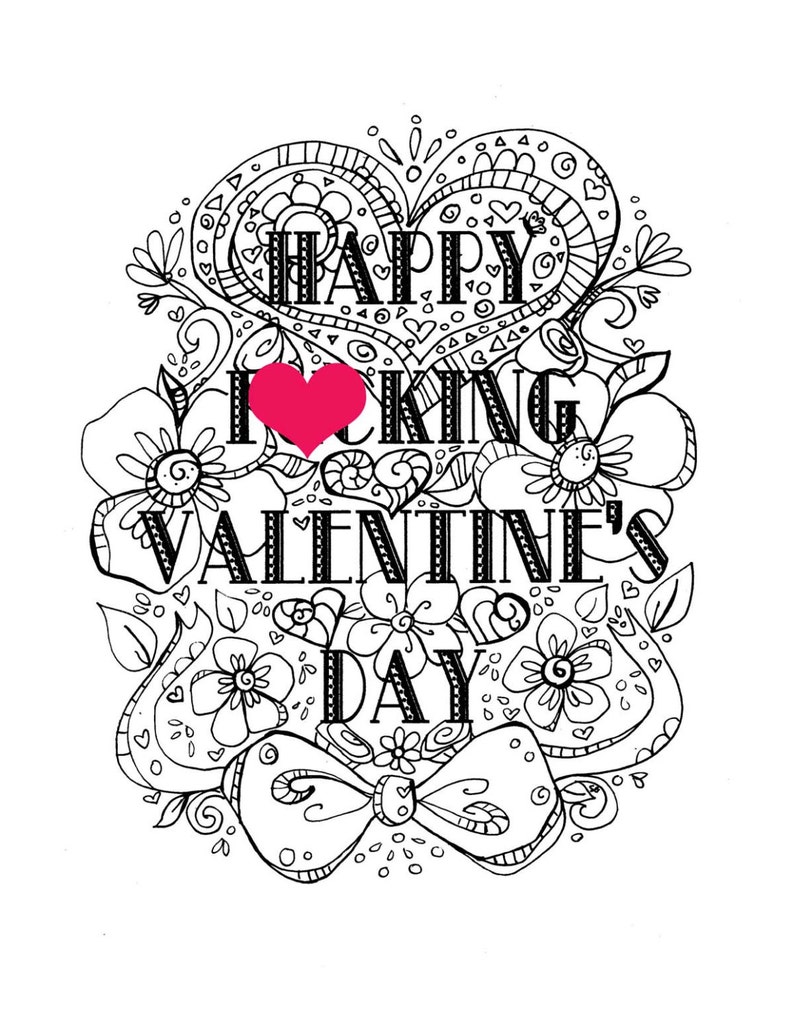 Curse Coloring Page Adult Coloring Page Valentine s Day Etsy