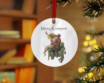 Krampus Ornament, Alternative Christmas, Horror Fan, Metal Scary, Goth Gift, Unusual decoration, Vintage Style Merry Lady