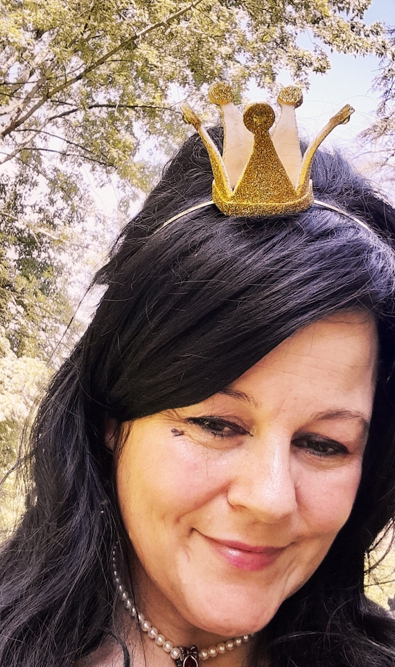 Corona Di Compleanno Donna Regale - Tiara Con Strass Nero E Oro Per Festeggiare In Stile - Foto 4