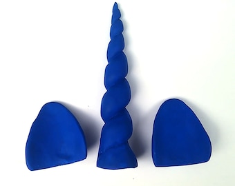Blue Unicorn Horn Headband: Cosplay Costume Ear Set