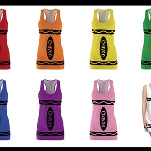 Crayon Dress, Group Costume, Halloween Costume for Women, Tank Dress, Racerback