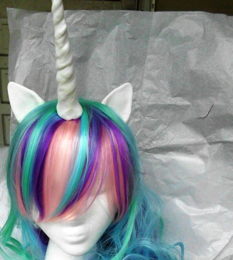 Unicorn Wig, Pastel Rainbow, Princess Celestia,Costume Hair, MLP My Little Pony , my little pony cosplay Pony, Unicorn Wig, Unicorn Costume, image 1