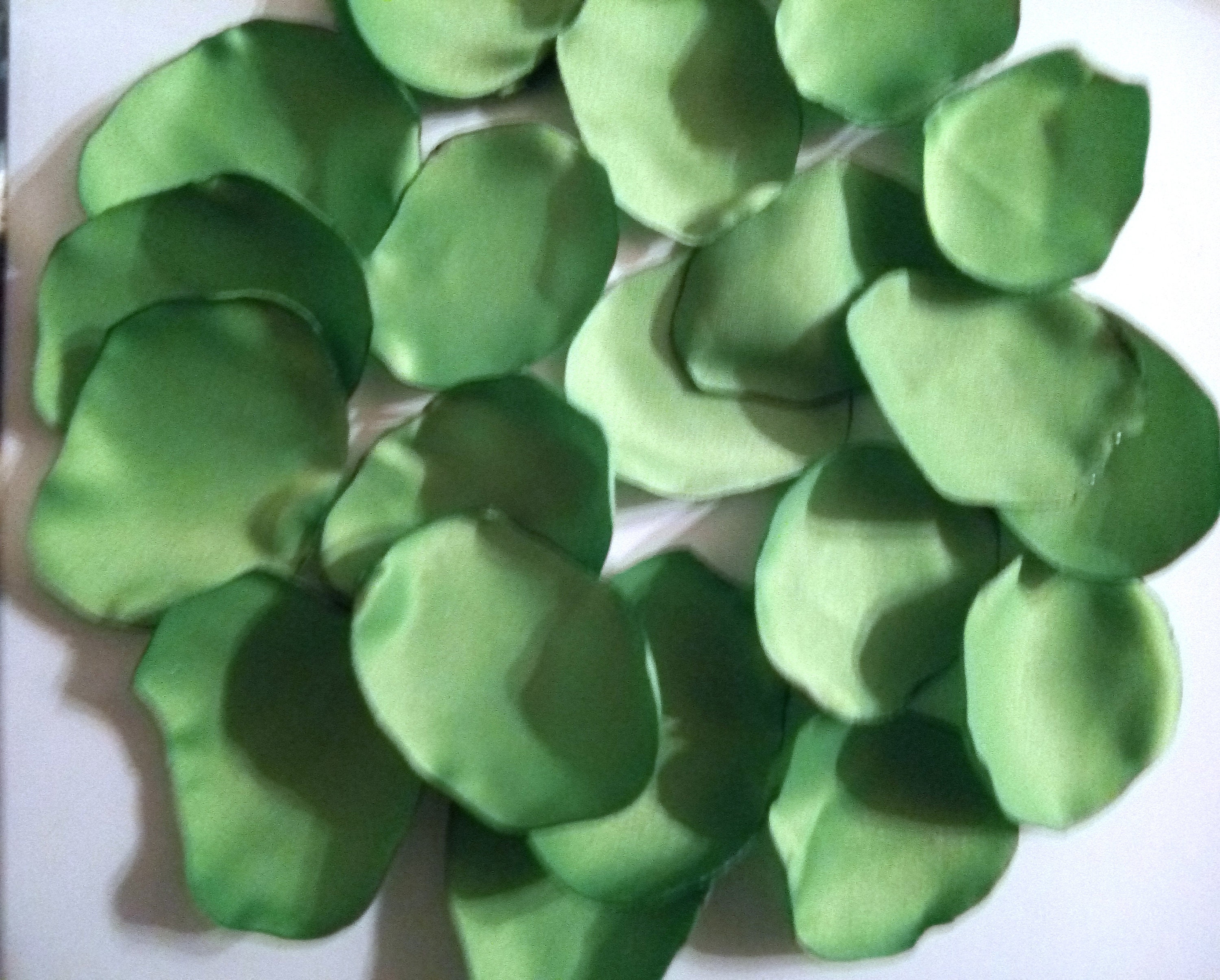 Green Satin Flower Petals Bright Green Wedding Decor Aisle Etsy