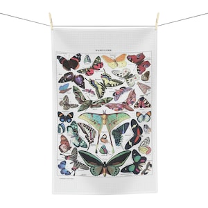 Butterfly Kitchen Towel: Adolphe Millot Papillons Nature Dishtowel