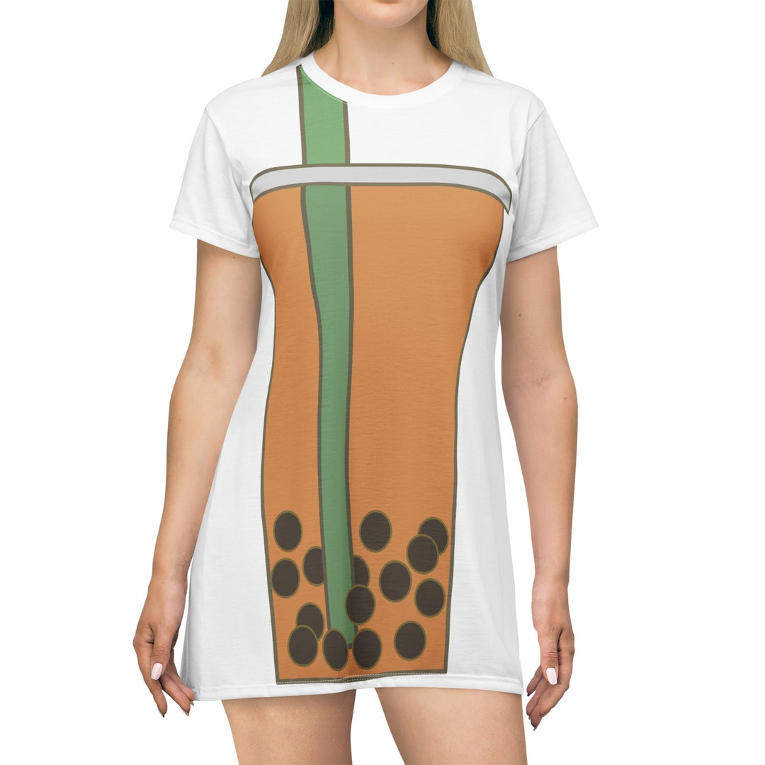 Boba Dress Bubble Tea Halloween Costume T Shirt Dress Etsy