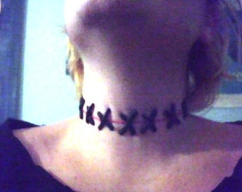 Stitched Choker: Monster Zombie Halloween Costume Necklace