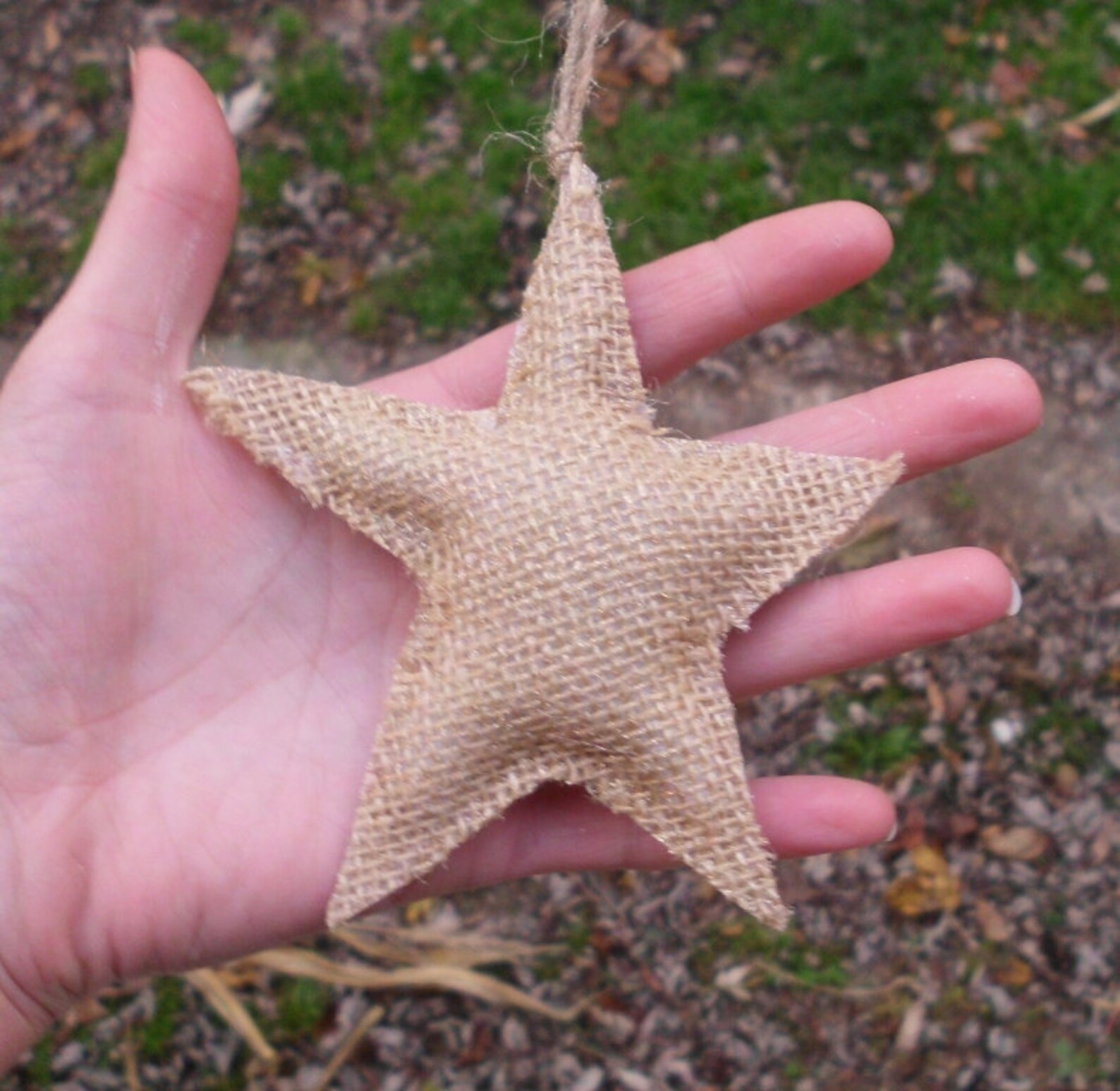 Shabby Chic Star Ornaments Burlap Ornament Burlap Christmas Etsy