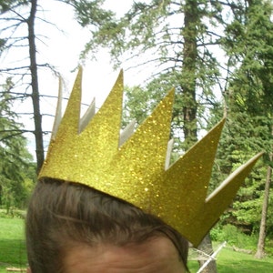 Large Gold Crown, Sparkle, Where the Wild Things Are, Max, Max&#39;s Crown, Princess, Glitter, King Queen, Crown, Costume, burlesque, Prince