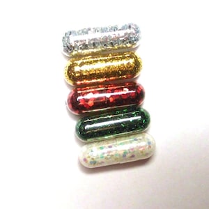 Christmas Glitter Pills: Holiday Gag Gift, Craft Supplies (Set of 5)