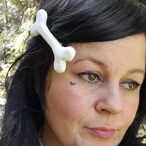 Big Bone Hair Clip, Cave Woman Costume. Bone, Hair, Accessory, Pebbles, Goth, Kawaii image 5