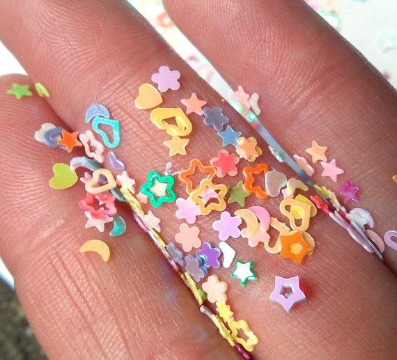 Mini Star Shape Nail Art Colorful Confetti Glitter