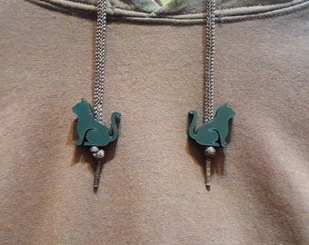 Katze Hoodie String Bead, Katzen Kordel Charme, Sweatshirt Kordel Zubehör, Rucksack Kordel Bead, Katzen-Liebhaber Geschenk, mehrere Farben