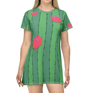 Cactus Dress, Funny Halloween Costume, Cactus Flower,  tshirt Dress, Unique Costume, Easy to Wear, Fun Comfortable, cute