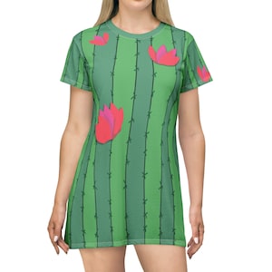 Kaktus-Kleid, lustiges Halloween-Kostüm, Kaktus-Blume, Tshirt-Kleid, einzigartiges Kostüm, einfach zu tragen, Spaß bequem, niedlich