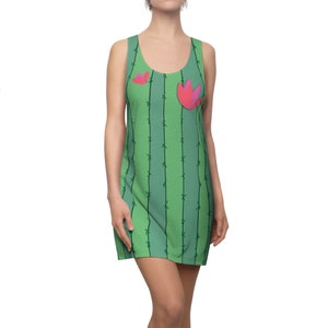 Cactus Dress, Funny Halloween Costume, Tshirt Dress, Unique Costume, Easy to Wear, Racerback Dress, Cactus Flower