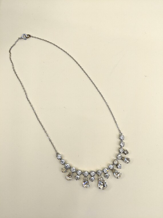 Vintage 50s 60s Diamanté Necklace , 1960s Glamour… - image 4