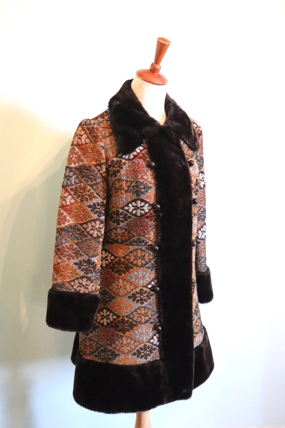 Vintage 1960s Tapestry Coat  , 1970s Penny Lane C… - image 3