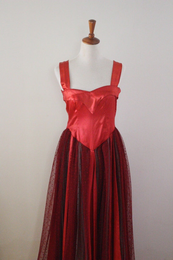Vintage 1950s Ballerina Dress Fairytale Dress Red
