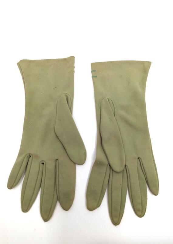 Vintage 60s Gloves, 1960s Green Gloves, 60s Wrist… - image 10