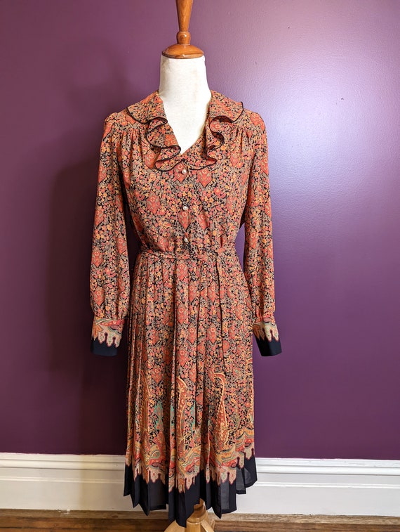 Vintage 1970's 1980s Dress , 70s Floral Print Dre… - image 2