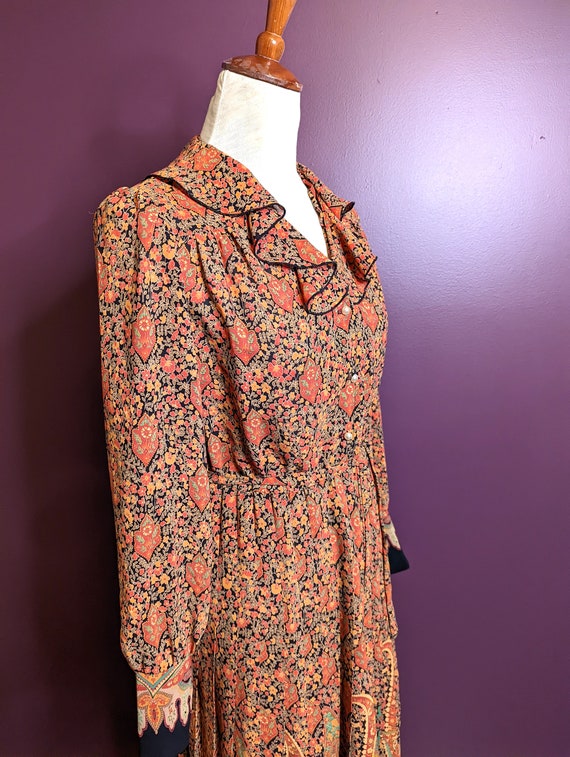 Vintage 1970's 1980s Dress , 70s Floral Print Dre… - image 4