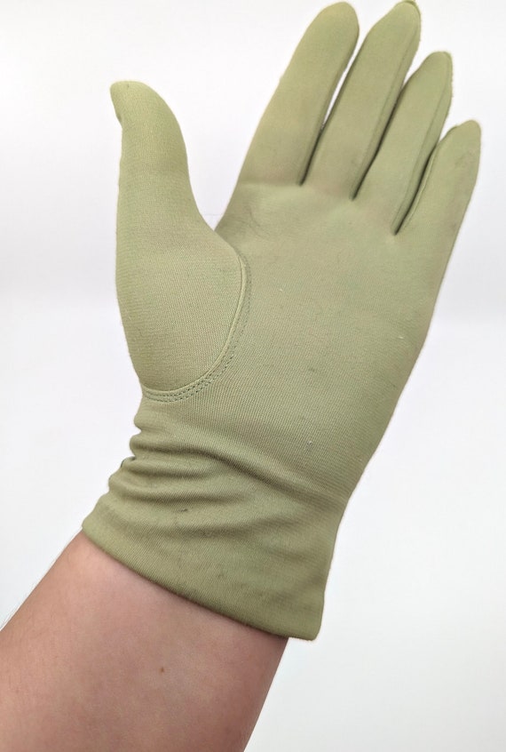 Vintage 60s Gloves, 1960s Green Gloves, 60s Wrist… - image 4